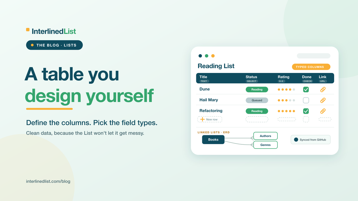 Lists: A Table You Design Yourself