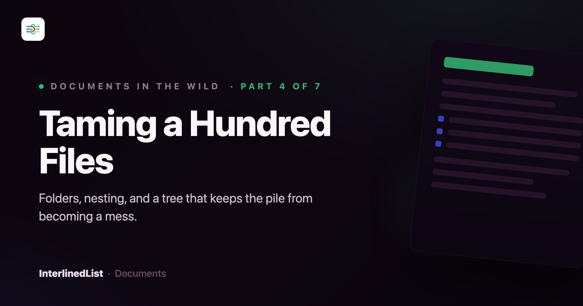 Taming a Hundred Files